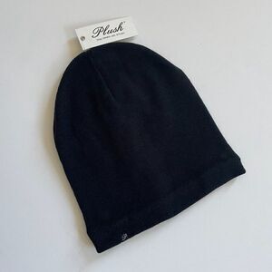 PLUSH Revolve Black Ribbed Knit Beanie Hat One Size Gorpcore